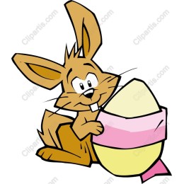 Easter Bunny Holding Egg