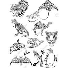 Animal Intricacies: Elegant Black and White Collection
