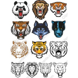 Fierce Animal Head Set