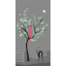 Whimsical Cat in Tree