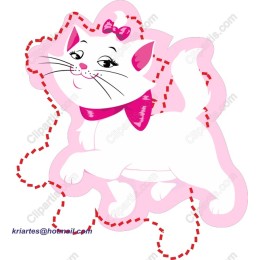 Whimsical White Cat with Pink Bow