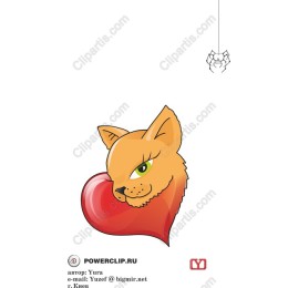 Playful Cat with Heart