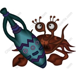 Vibrant Quirky Crab with Vessel