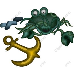Playful Crab with Anchor