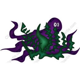 Whimsical Purple Octopus