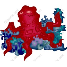 Whimsical Red Octopus
