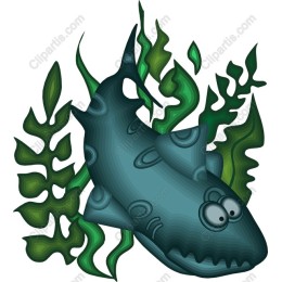 Playful Shark in Seaweed