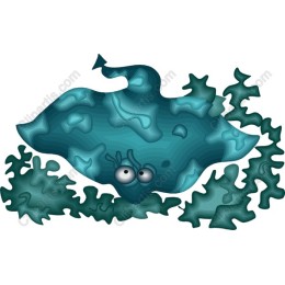 Manta Ray with Coral Background