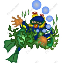 Colorful Scuba Diver Underwater
