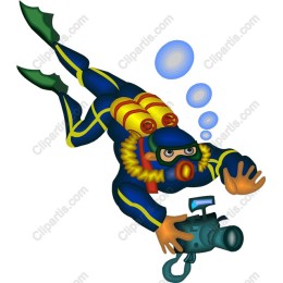 Vibrant Scuba Diver with Camera