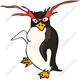 Playful Cartoon Penguin with Spiky Hair