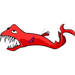 Fierce Red Fish Cartoon
