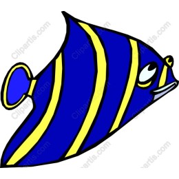Vibrant Blue and Yellow Striped Fish