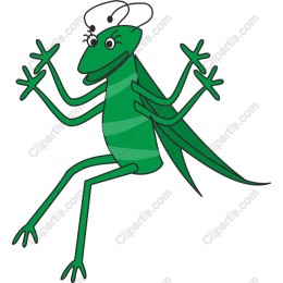 Playful Green Grasshopper