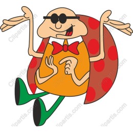 Cheerful Character with Ladybug Shell