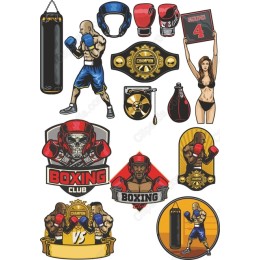 Boxing Clipart Set