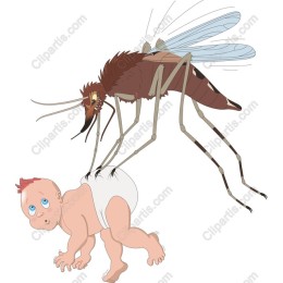 Whimsical Baby and Mosquito