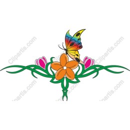 Colorful Butterfly and Floralwork