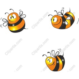 Cheerful Cartoon Bee Set