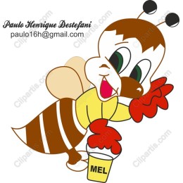Playful Bee with Honey Cup