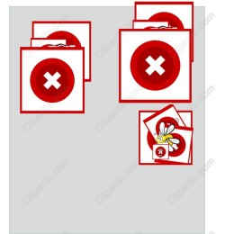 Vibrant Red & White Icon Set