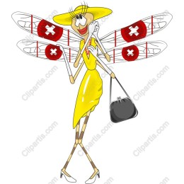 Chic Dragonfly in Yellow Dress