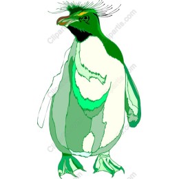 Whimsical Green Penguin