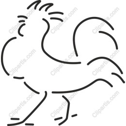 Rooster Line Art Drawing