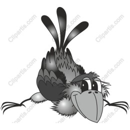 Playful Cartoon Crow