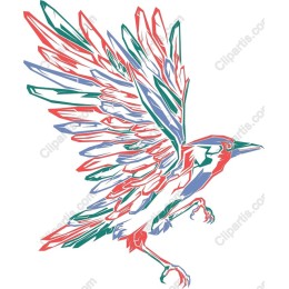 Vibrant Flying Bird