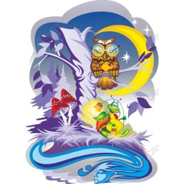 Whimsical Owl and Frog