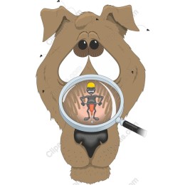 Whimsical Dog with Construction Worker