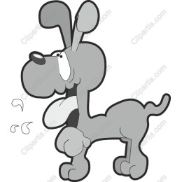 Charming Gray Cartoon Dog