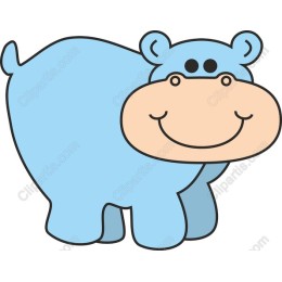 Cute Blue Hippopotamus