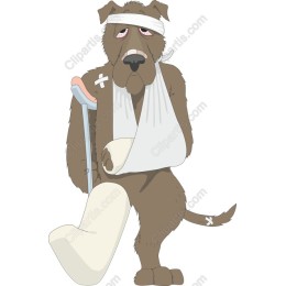 Injured Dog - Whimsical Pet Art