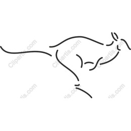 Minimalist Kangaroo Outline