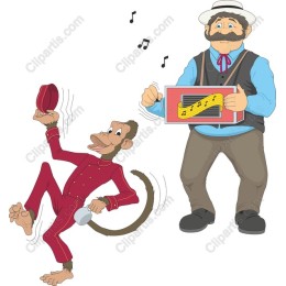 Whimsical Dancing Monkey and Musician