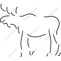 Moose Minimalist Line Drawing