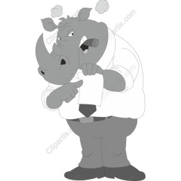 Humorous Rhinoceros Business Character