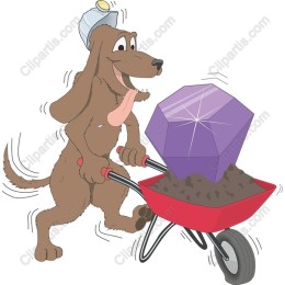 Joyful Dog in Wheelbarrow
