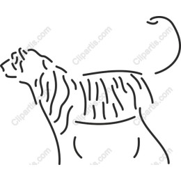 Minimalist Tiger Outline