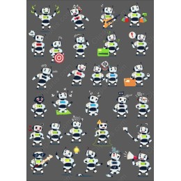 Robot Character Clipart Collection