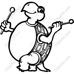 Joyful Turtle Playing Drums