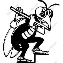 Whimsical Bee Flutist