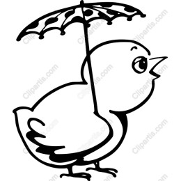 Charming Chick with Umbrella