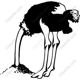 Whimsical Ostrich Head-in-Sand