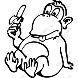 Playful Cartoon Monkey with Banana