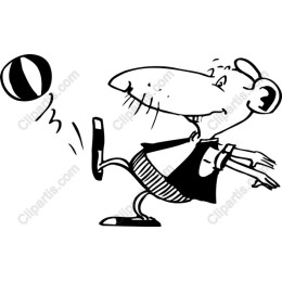 Playful Cartoon Mouse Kicking Ball