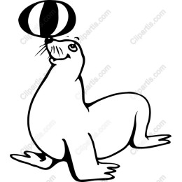 Playful Seal Balancing Beach Ball