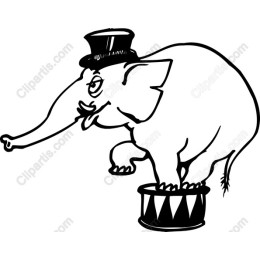 Circus Elephant on Drum